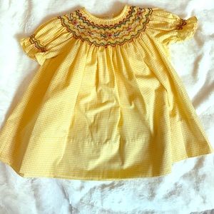 3 month old embroidered smock dress